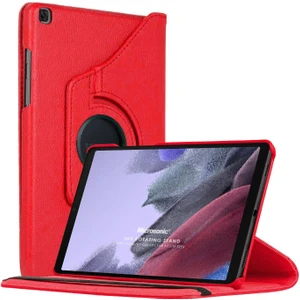 Samsung Galaxy Tab A7 Lite T225 Kılıf 360 Rotating Stand Deri Kırmızı