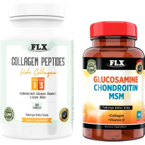 Flx Balık Kollajeni Tip 1-3 Collagen 90 Tablet & Glucosamine Chondroitin Msm Collagen Vitamin D 60 Tablet