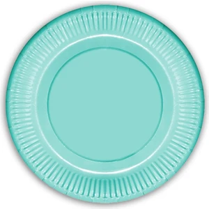 Süsle Bebek ve Parti Makaron Karton Tabak, 23 cm x 8 Adet - Yeşil