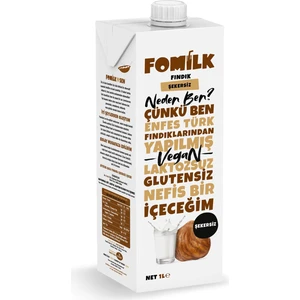 Fındık Sütü 1 L Glutensiz Bitkisel Bazlı Laktozsuz Vegan Şekersiz