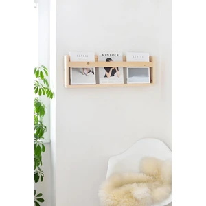 Olcay Aksesuar Ahşap Montessori 70 cm Kitaplık Dergilik Çok Amaçlı Raf Ahşap Duvar Rafı