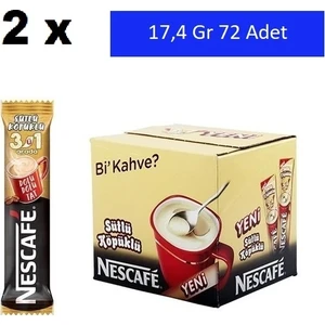 Nescafe 3'ü 1 Arada Sütlü Köpüklü Kahve 2 x 72'li Paket 17,4 gr