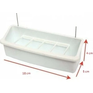 Canlı Petshop Telli Izgara Yemlik Beyaz 18 cm 1 Adet