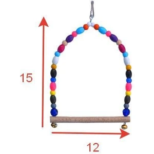 Canlı Petshop Boncuklu Kuş Oyuncağı Renkli 1 Adet