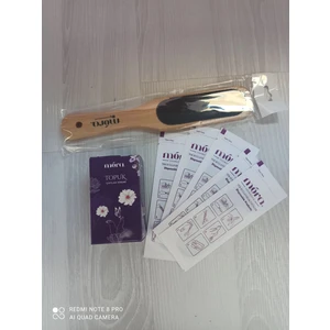 Ahşap Topuk Törpüsü + 5 Adet Törpü Kağıdı + Topuk Çatlak Kremi