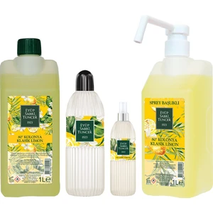 Eyüp Sabri Tuncer Pet Bidon 1 Lt + 400 ml + Sprey 150 ml +Sprey Başlıklı 1 Lt Limon Kolonyası