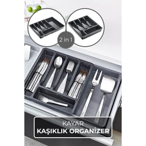 Kitchen Store Uzayabilen Pratik Çekmece Içi Ayarlanabilir Kayar Kızaklı Kaşıklık Organizer