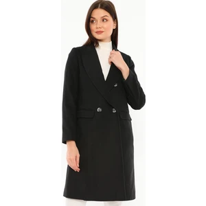 Z6672 Dewberry Bayan Palto-Siyah