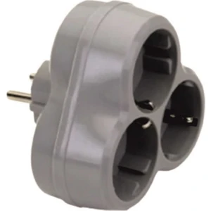 Papatya Golyat Fiş Priz 3'lü Gri Bakır Iletken Prinç Ayak