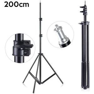 Master Cep Işık Ayağı Light Stand+Tripod Ayağı Stand 2 Metre 200 cm - Siyah