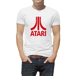 Atari Logo Baskılı Beyaz Erkek Örme Tshirt
