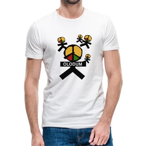 Michael Jackson Peace Olodum Baskılı Beyaz Erkek Örme Tshirt