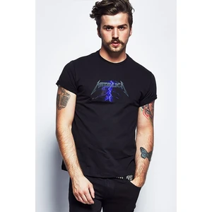 Metallica Ride The Lightning Metallica Gruup Baskılı Siyah Erkek Örme Tshirt