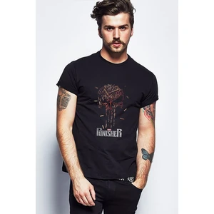 The Punisher Mermi Bullet Kurşun Baskılı Siyah Erkek Örme Tshirt