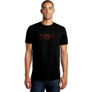 Nirvana Metal Rock Music Baskılı Siyah Erkek Örme Tshirt