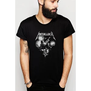 Metallica Black Baskılı Siyah Erkek Örme Tshirt
