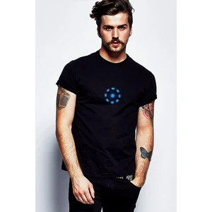 Ironman Arc Reactor Baskılı Siyah Erkek Örme Tshirt