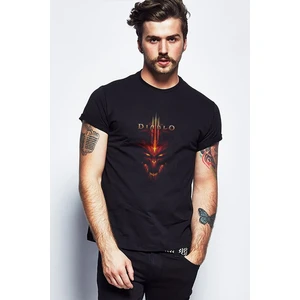 Diablo Baskılı Siyah Erkek Örme Tshirt
