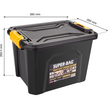 Super-Bag 18 lt ASR-4034 Siyah Saklama Kutusu Taşınabilir Fiyatı