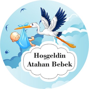 Hepbizden Leylekli Erkek Bebek Bay Shower Etiket Sticker 48 Fiyati