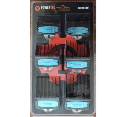 Powertec Tıraş Makinesi Yedek Tarağı Seti 6'lı Siyah Paslanmaz Çelik Malzeme ile