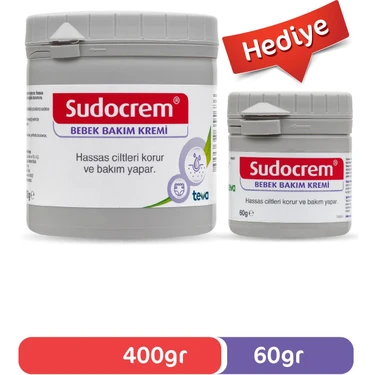 Sudocrem Bebek Bakım Kremi 400 gr + 60 gr Hassas Ciltlere Özel Koruyucu ve Besleyici