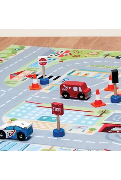Le Toy Van Trafik Seti - Wooden Road Set Route & Toot