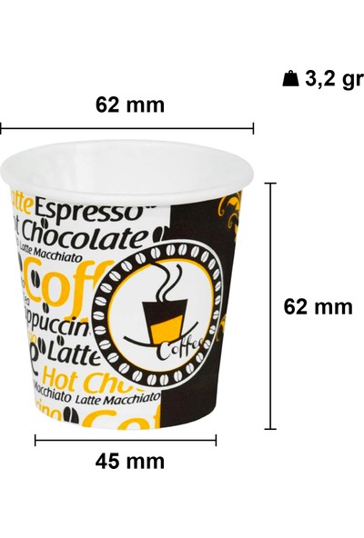 Aygün Cup 4 Oz Karton Bardak 100 ml - 300'lü (Espresso, Türk Kahvesi)