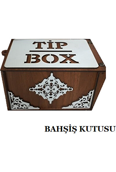 Show Bazaar Tip Box Ahşap Kumbara Tipbox Kilitli Bahşiş Kutusu