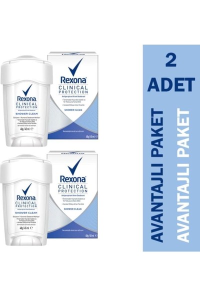 Rexona Clinical Protection Shower Clean Deodorant 2X45 ml