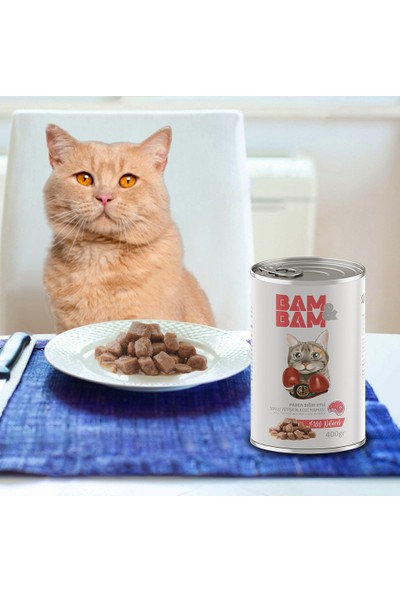 Bam&Bam Sığır Etli Yetişkin Kedi Konservesi 400 gr