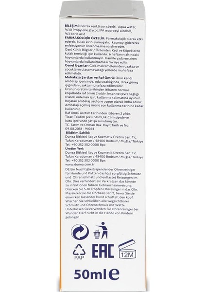 Ear Stain Kedi Köpek Kulak Temizleme Damlası 50 ml fırsatları