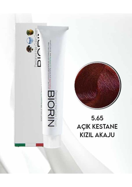 Permanent Hair Color Cream 100 ml No: 5.65 Açık Kestane Kızıl Akaju