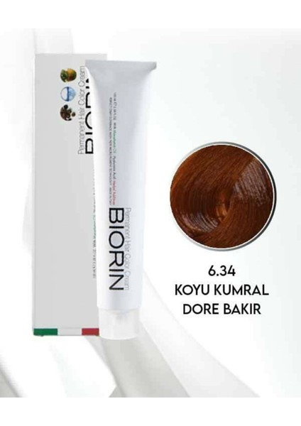 Permanent Hair Color Cream 100 ml No: 6.34 Koyu Kumral Dore Bakır