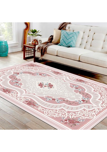 Antibakteriyel Yıkanabilir Kaymaz Dot Taban Dijital Baskı Salon Halısı MRC141