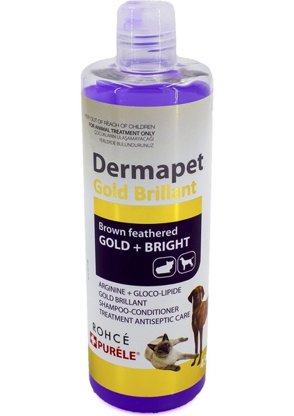 Dermapet Sarı Kahverengi Irk Kedi ve Köpek Için Dermatolojik Etkili Kremli Şampuan 450 ml