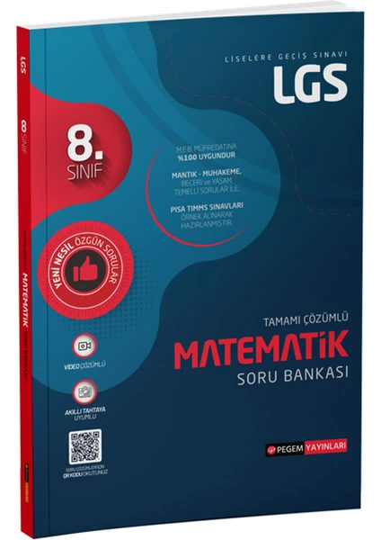 Pegem Akademi Yayıncılık LGS Matematik Tamamı Çözümlü Soru Bankası