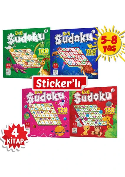 Yükselen Zeka Yayınları 5-8 Yaş Sticker’lı Sudoku Serisi