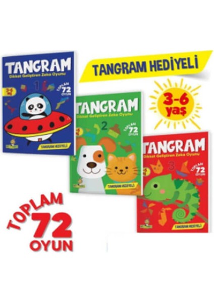 Yükselen Zeka 3-6 Yaş Tangram Kitap Seti - Dikkat Geliştiren Zeka Oyunu