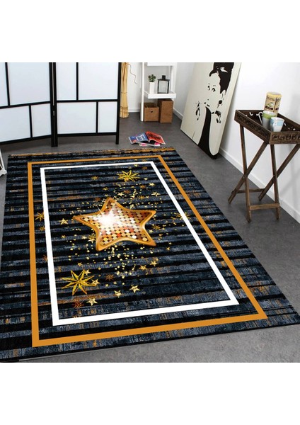 Antibakteriyel Yıkanabilir Kaymaz Dot Taban Dijital Baskı Salon Halısı MRC511