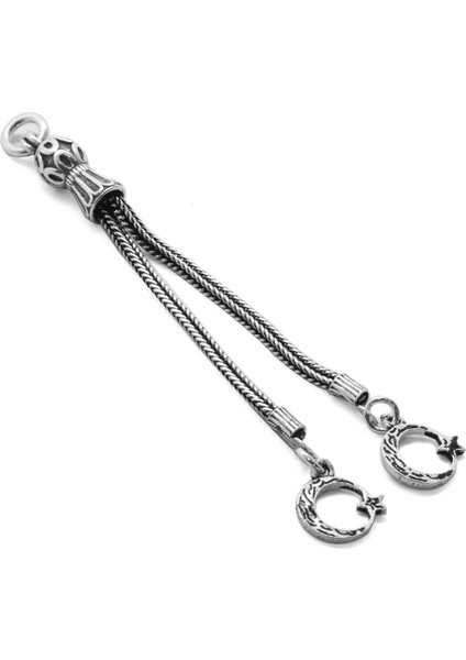 Ayyıldız Tasarım 2li Kamçı 925 Ayar Gümüş Püskül