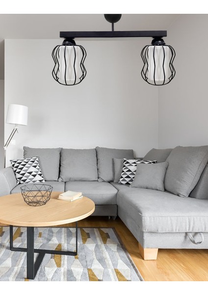 Ruby White Glass Dizilone 2 Salon, Antre, Mutfak Avize