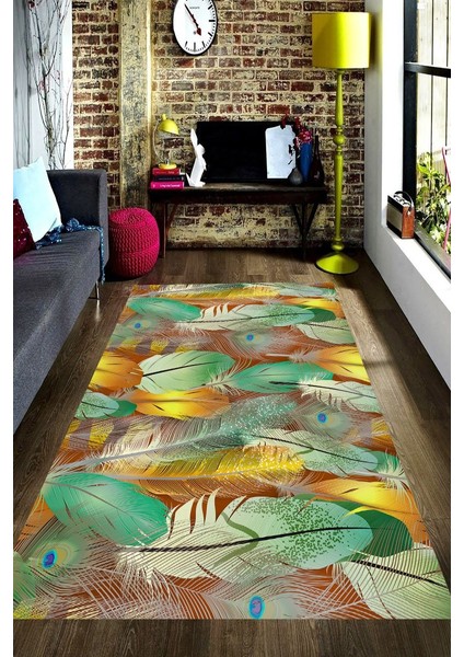 Antibakteriyel Yıkanabilir Kaymaz Dot Taban Dijital Baskı Salon Halısı MRC1795