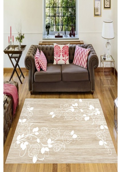 Antibakteriyel Yıkanabilir Kaymaz Dot Taban Dijital Baskı Salon Halısı MRC1500