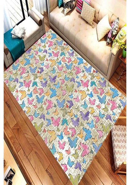 Antibakteriyel Yıkanabilir Kaymaz Dot Taban Dijital Baskı Salon Halısı MRC1567