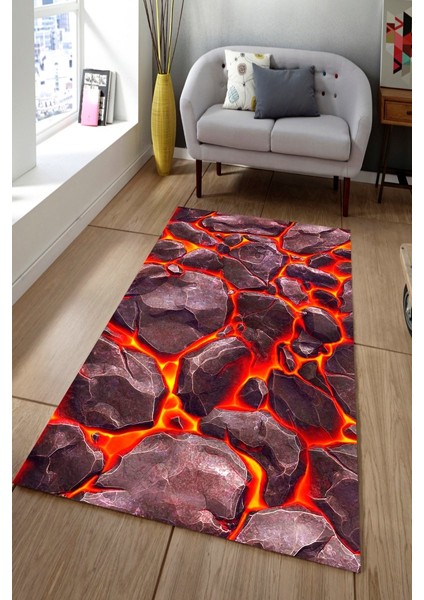 Antibakteriyel Yıkanabilir Kaymaz Dot Taban Dijital Baskı Salon Halısı MRC1845