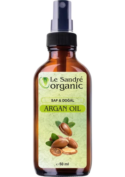 Le Sandre Organics Yavaş Uzayan ve Yıpranmış Saçlara Özel Argan Bakım Yağı 50 ml