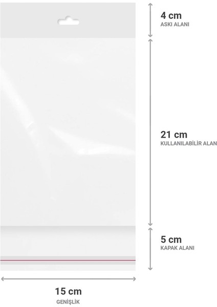 Askılı (Meksika Şapka) Bantlı Şeffaf Opp Torba 15 x 21 9 cm - 500'LÜ fiyatları