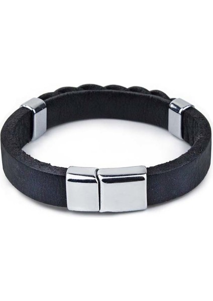 Saç El Örgüsü Düz Deri Bileklik Mıknatıslı Siyah & Yeşil M Bileklik fiyatları