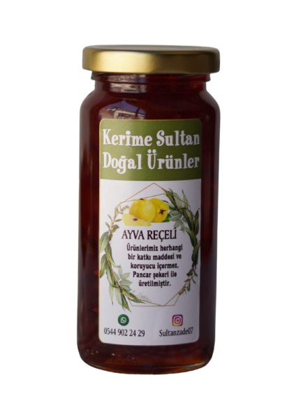 Kerime Sultan Doğal Ürünler Ev Yapımı Ayva Reçeli 300 gr